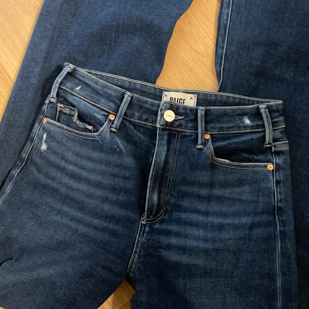 Paige stretch fitted flare jeans